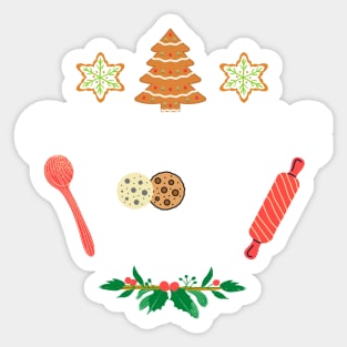 Christmas Cookie Crew Funny T-Shirt Sticker
